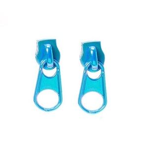 BLUE ZIPPER EARRINGS